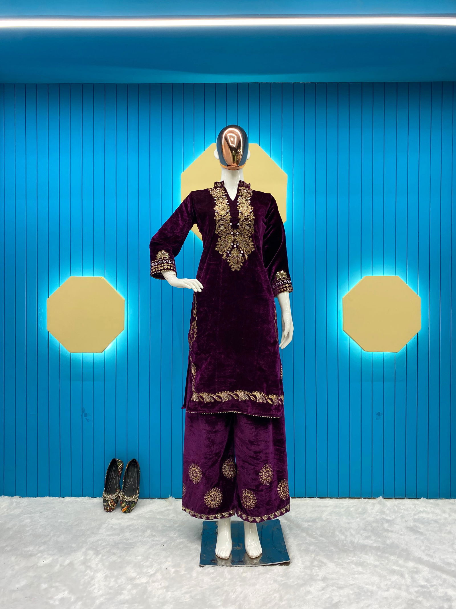 LG 1775 Designer Velvet Kurtis With Bottom Catalog